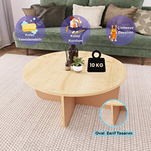 Beca O4110 Orta Sehpa 80 Cm Safir Üst - Tarçın