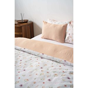 Soft Çiçekli Çift Kişilik Nevresim Takımı Pamuklu