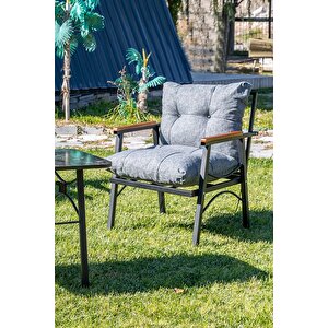 Tarz Model 2+1+1 Bahçe Mobilyası (masa Hedi̇ye) Balkon Takımı Açık Gri