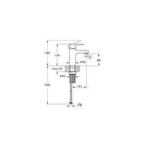 Flow Square Krom Lavabo Bataryası A43044