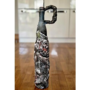 El Yapımı Polyester Doğaçlama Vazo 56x16cm