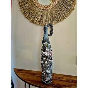 El Yapımı Polyester Doğaçlama Vazo 56x16cm