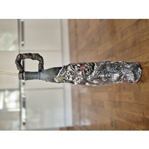 El Yapımı Polyester Doğaçlama Vazo 56x16cm