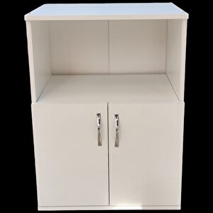 Çok Amaçlı Dolap Beyaz 2 Kapaklı Mikrodalga Dolabı