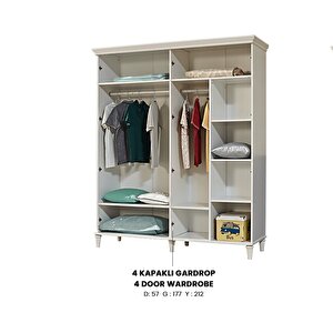 Dolap Urlu 12062 Dream 4kapı Model Beyaz Renk Şık Kalite Malzeme İtinalı Paket Kargo