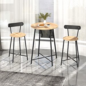 Mutfak Oval 2 Kişilik Bar Yemek Masası Çam 1515