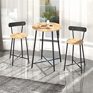 Mutfak Oval 2 Kişilik Bar Yemek Masası Çam 1515