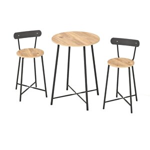 Mutfak Oval 2 Kişilik Bar Yemek Masası Çam 1515
