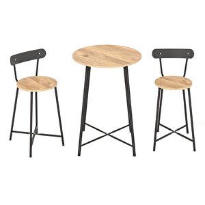 Mutfak Oval 2 Kişilik Bar Yemek Masası Çam 1515