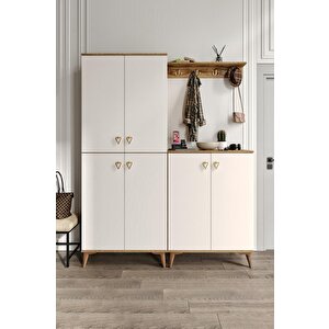 Simple Prt6190 Portmanto Vestiyer Ekru Ceviz