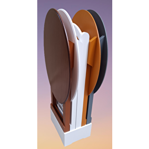 Çanta Zigon 12237 Oval Dörtlü Ahşap Mdf Gri Ceviz Beyaz Hardal Renk Uyum El Yapım