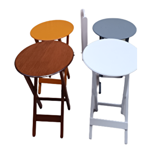 Çanta Zigon 12237 Oval Dörtlü Ahşap Mdf Gri Ceviz Beyaz Hardal Renk Uyum El Yapım