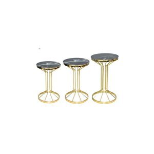 Brc 18536 Bufalo Zigon Model Metal Gold Kaplama Siyah Mermer Temper Cam El Yapım