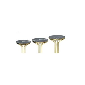 Brc 18536 Bufalo Zigon Model Metal Gold Kaplama Siyah Mermer Temper Cam El Yapım