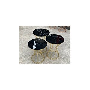 Brc 18543 Zigon Kum Saati̇ Siyah Mermer Desen Metal Gold Renk Kaplama El Yapımı