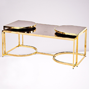 Orta Sehpa-zigon 19324 Ogem Takim Buket Set Metal Gold Kaplama Kutu Sevk El Yapım