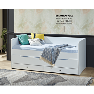 Karyola Ve Yavru Karyola Urlu 12064 Dream Inovatik Model Beyaz Renk İtinalı Paket Kargo