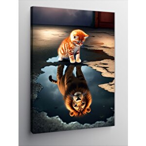 Kanvas Tablo Yavru Kaplan Ve Yansıma 70x100 cm