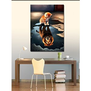 Kanvas Tablo Yavru Kaplan Ve Yansıma 70x100 cm