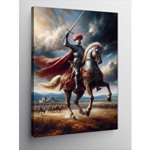 Kanvas Tablo Şövalye Ve At 70x100 cm