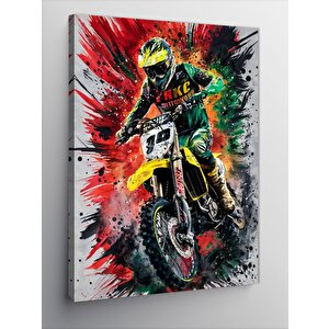 Kanvas Tablo Motorsiklet Yarışı 70x100 cm