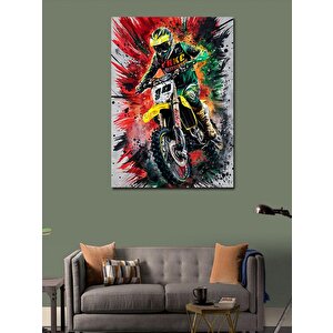 Kanvas Tablo Motorsiklet Yarışı 70x100 cm