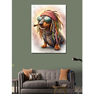 Kanvas Tablo Gotik Kız Çocuğu Ve Motosiklet 50x70 cm