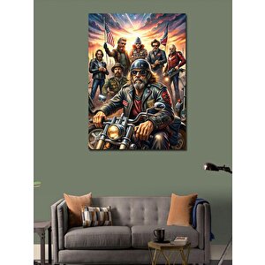 Kanvas Tablo Motosiklet Sürücüsü 70x100 cm