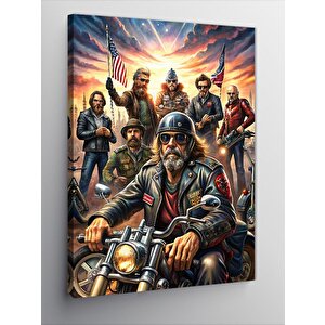 Kanvas Tablo Motosiklet Sürücüsü 50x70 cm