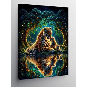 Kanvas Tablo Kaplan Ve Yavrusu  50x70 cm
