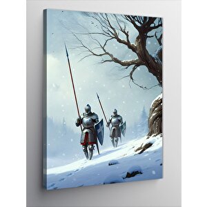 Kanvas Tablo Karlı Şövalyeler 100x140 cm