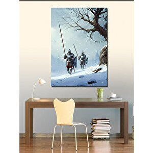Kanvas Tablo Karlı Şövalyeler 100x140 cm