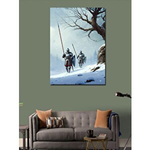 Kanvas Tablo Karlı Şövalyeler 100x140 cm