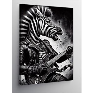 Kanvas Tablo Gitar Çalan Zebra 70x100 cm