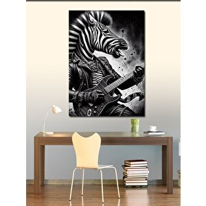 Kanvas Tablo Gitar Çalan Zebra 70x100 cm