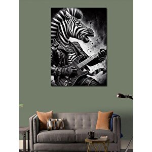 Kanvas Tablo Gitar Çalan Zebra 70x100 cm