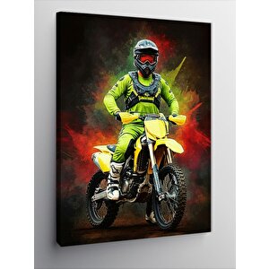 Kanvas Tablo Motosiklet Süren Adam 100x140 cm