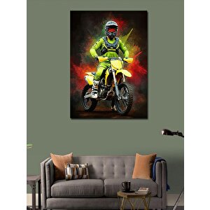 Kanvas Tablo Motosiklet Süren Adam 70x100 cm