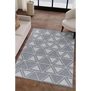 Natura Premium Kalite Kaymaz Tabanlı Doğal Yıkanabilir Kilim Oturma Odası Balkon Bahçe Mutfak Kilim Bk-103 Gri 100x200 Cm