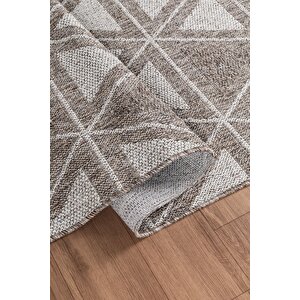 Natura Premium Kalite Kaymaz Tabanlı Doğal Yıkanabilir Kilim Oturma Odası Balkon Bahçe Mutfak Kilim Bk-103 Bej 160x230 Cm 160x230 cm