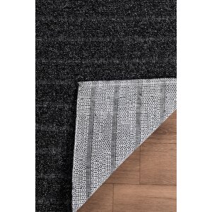 Natura Premium Kalite Kaymaz Tabanlı Doğal Yıkanabilir Kilim Oturma Odası Balkon Bahçe Mutfak Kilim Bk-104 Antrasit 100x300 Cm 100x300 cm