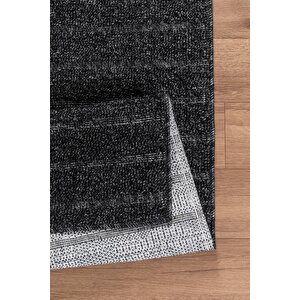Natura Premium Kalite Kaymaz Tabanlı Doğal Yıkanabilir Kilim Oturma Odası Balkon Bahçe Mutfak Kilim Bk-104 Antrasit 160x230 Cm 160x230 cm
