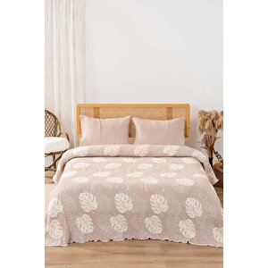 Forest Bej Çift Kişilik 3 Parça 240x260 Cm Pike Takımı Daily Set