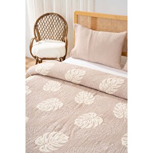 Forest Bej Çift Kişilik 3 Parça 240x260 Cm Pike Takımı Daily Set