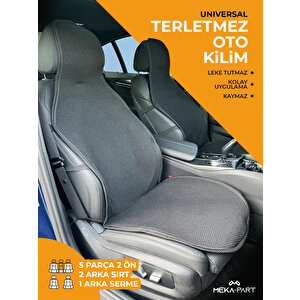 Meka Part Oto Koltuk Koruyucu Kılıf 5 Parça Universal Siyah 2+3 %100 Pamuk Siyah