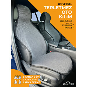 Meka Part Oto Koltuk Koruyucu Kılıf 5 Parça Universal Füme 2+3 %100 Pamuk Füme