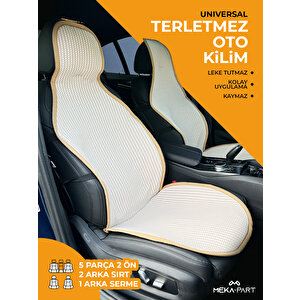 Meka Part Oto Koltuk Koruyucu Kılıf 5 Parça Universal Bej 2+3 %100 Pamuk Bej