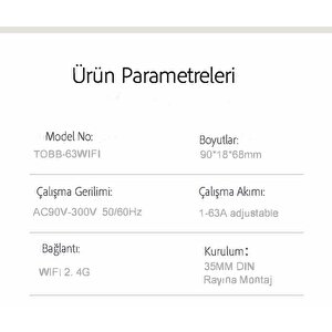 Tomzn Wifi Akıllı Voltaj ve Akım Koruma Rölesi, Dahili Enerji Ölçer 63A Ewelink Uyumlu - Tek Kutup