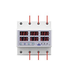 Trifaz Nötrsüz 380v Gerilim Ve Akım Koruma Yüksek Alçak Voltaj Akım Koruma 63a 3 Fazlı