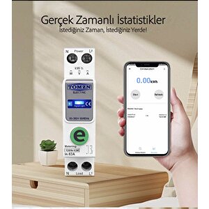 Akıllı Voltaj ve Akım Koruma Rölesi, WiFi Özellikli Dahili Enerji Ölçer 63A eWelink Uyumlu